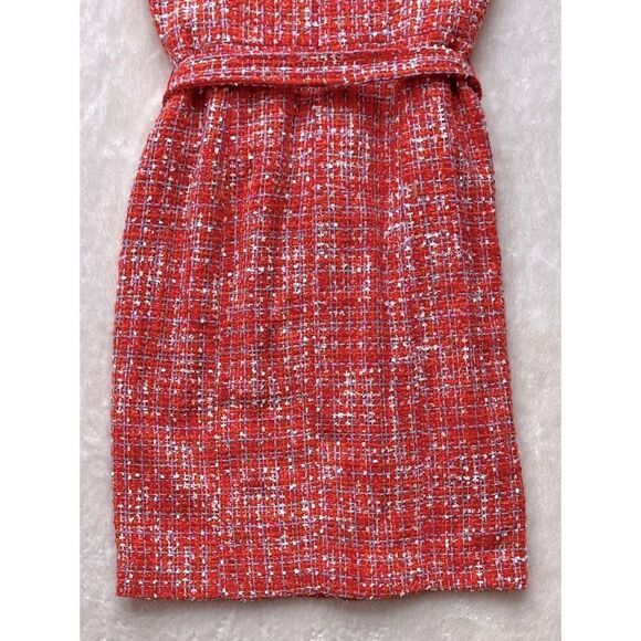 Ann Taylor Red Tweed Button-Front Sheath Dress - Picture 16 of 16